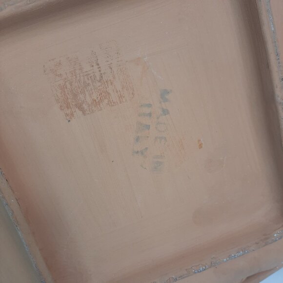 VTG Terra Cotta Woven 12" Basket MADE IN ITALY 3" High Italian Pottery READ - Picture 10 of 10